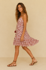 vestido estampado boho chic eowyn rojo algodon la gata voladora alpujarra almeria