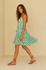 vestido estampado boho chic eowyn verde algodon la gata voladora alpujarra almeria