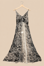 vestido largo negro algodon estilo boho La Gata Voladora Alpujarra Almeria