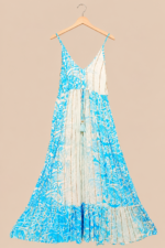 vestido largo turquesa algodon estilo boho La Gata Voladora Alpujarra Almeria