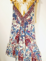Vestido de seda Obá Obá con escote ajustable estilo boho chic La Gata Voladora La Alpujarra