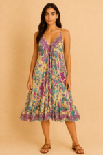 Vestido de seda Obá Obá con escote ajustable estilo boho chic La Gata Voladora La Alpujarra