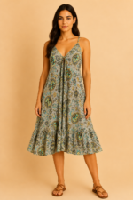 Vestido de seda Obá Obá con escote ajustable estilo boho chic La Gata Voladora La Alpujarra