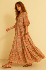 vestido seda pistacho oversize estilo boho nefertiti gold la gata voladora alpujarra almeria