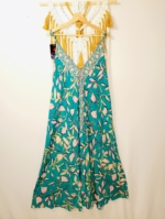 Vestido de seda Oshun Gold con escote ajustable estilo boho chic La Gata Voladora La Alpujarra