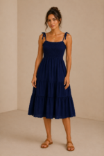 vestido tirantes vintage boho azul La Gata Voladora Alpujarra Almería