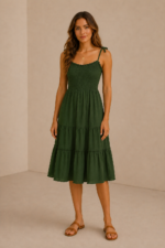 vestido tirantes vintage boho verde La Gata Voladora Alpujarra Almería