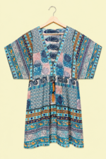 blusa seda ingrid manga corta estampado boho chic La Gata Voladora Almeria