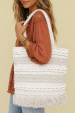 bolso coline blanco algodon natural playa boho chic La Gata Voladora Alpujarra Almeria