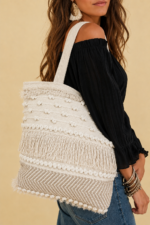 bolso coline blanco bolso playa boho chic algodon natural verano La Gata Voladora Alpujarra Almeria