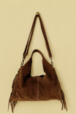 bolso piel serraje dakota estilo western boho con flecos la gata voladora alpujarra almeria