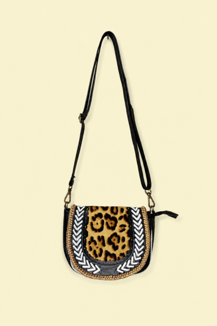 Bolso piel lea estampado animal print estilo boho chic La Gata Voladora Alpujarra Almeria