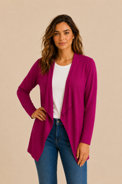 chaqueta coline malva asimetrica estilo boho chic La Gata Voladora Alpujarra Almeria
