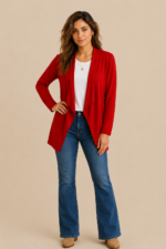 chaqueta coline roja asimetrica boho chic La Gata Voladora Alpujarra Almeria