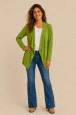chaqueta coline verde asimetrica boho chic La Gata Voladora Alpujarra Almeria
