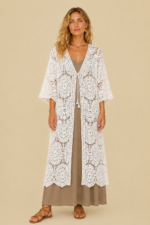 chaqueta crochet larga mandala blanca boho chic La Gata Voladora Alpujarra Almeria