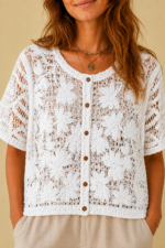 chaqueta crochet algodon blanco estilo boho chic ibicenco La Gata Voladora Alpujarra Almeria