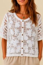 chaqueta crochet algodon blanco estilo boho chic ibicenco La Gata Voladora Alpujarra Almeria