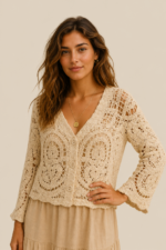 chaqueta ganchillo denia crochet crudo estilo boho chic la gata voladora alpujarra almeria