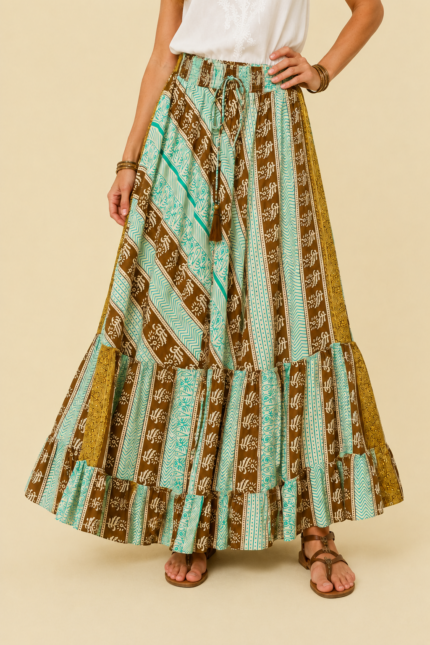 falda seda larga boho chic gypsy seda fria ligera La Gata Voladora Alpujarra Almeria