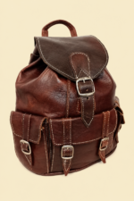 Mochila boho piel jamila artesanal marruecos unisex La Gata Voladora Alpujarra Almeria