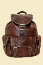 Mochila piel marron jamila cuero marruecos unisex La Gata Voladora Alpujarra Almeria