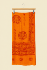 Pareo India Coline naranja estampado hindu bohemio La Gata Voladora Alpujarra Almeria