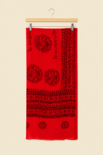 Pareo India Coline rojo estampado hindu bohemio La Gata Voladora Alpujarra Almeria
