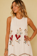 vestido estampado corazon boho chic largo mujer La Gata Voladora Alpujarra Almeria