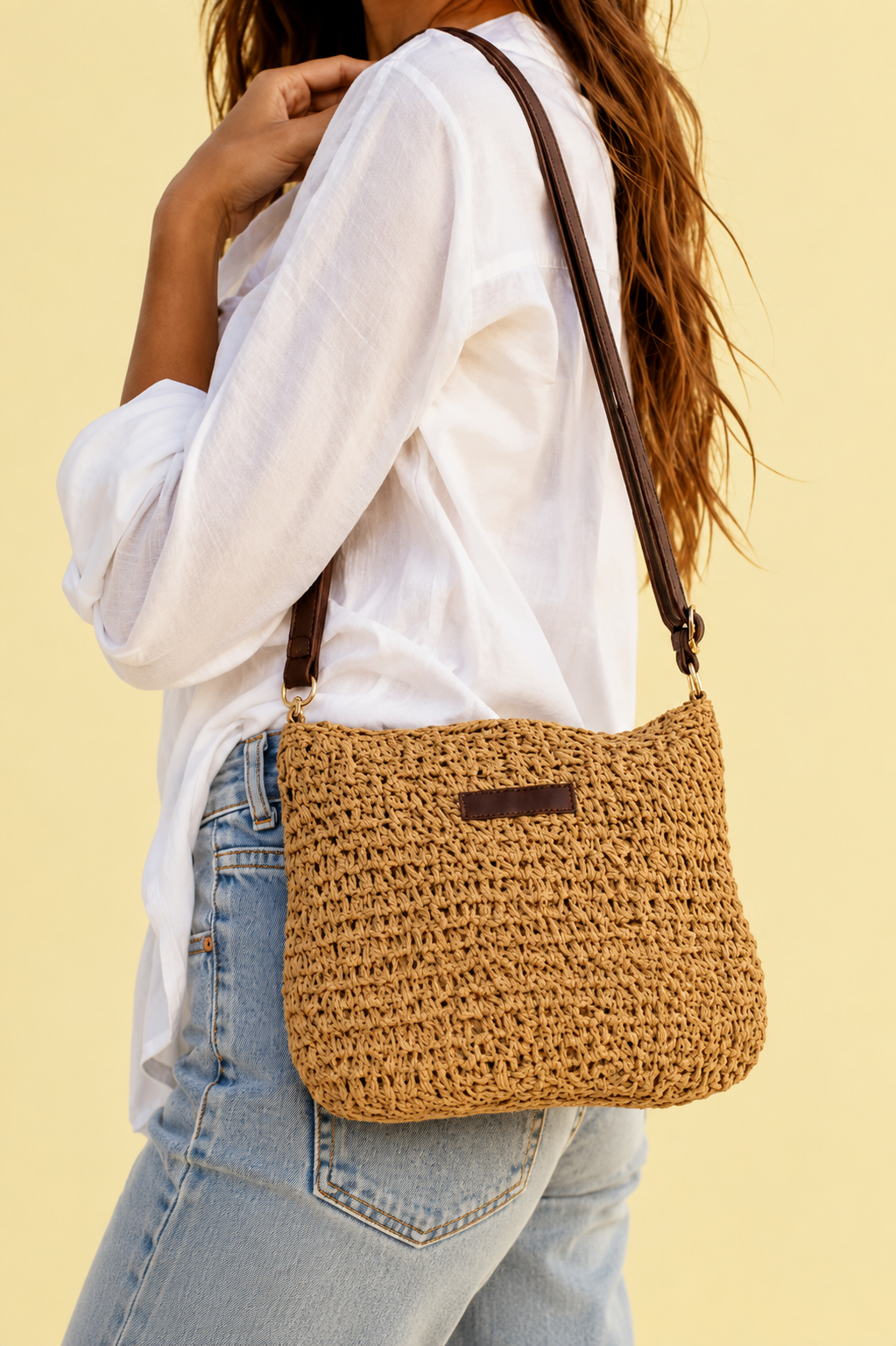 Bolso De Rafia Marron Formentera (4) Bolso de Rafia Formentera boho chic rafia natural La Gata Voladora Alpujarra Almeria