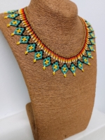 Collar Brillo Indigena etnico cuentas de colores boho chic La Gata Voladora Alpujarra Almeria