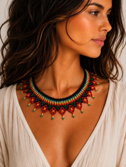 Collar Espiritu Tribal artesanal etnico La Gata Voladora Alpujarra Almeria