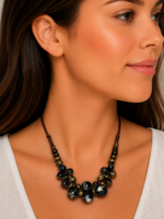 collar cerámica copacabana boho artesanal azul cordón ajustable La Gata Voladora Alpujarra Almería
