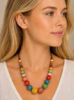 Collar ceramica multicolor ajustable boho chic La Gata Voladora Alpujarra Almeria