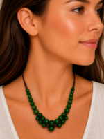 collar cerámica copacabana boho artesanal verde cordón ajustable La Gata Voladora Alpujarra Almería