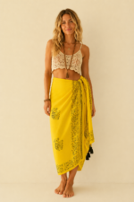 Pareo India Ganesha amarillo estilo boho chic La Gata Voladora Laujar de Andarax