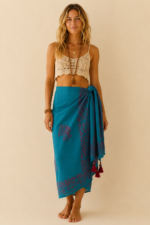 Pareo India Ganesha turquesa estilo boho chic La Gata Voladora Laujar de Andarax