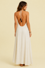 Vestido Algodón Natural Ananda largo de estilo bohemio La Gata Voladora Laujar de Andarax