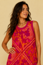 vestido estampado buganvilla look boho chic La Gata Voladora Alpujarra Almeria
