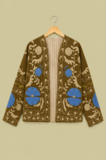Chaqueta Bordada Yasmin pana boho chic bordados florales La Gata Voladora Alpujarra Almeria