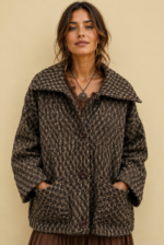 Chaqueta de Punto Nómada marron boho chic La Gata Voladora Alpujarra Almeria