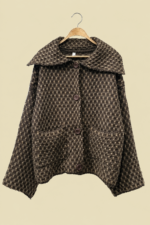 Chaqueta de Punto Nómada boho chic punto marron La Gata Voladora Alpujarra Almeria