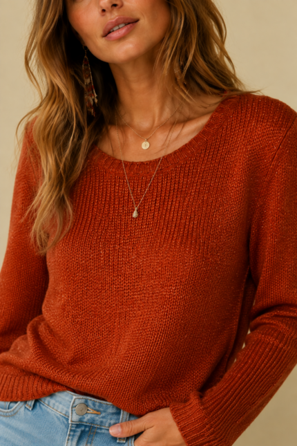 Jersey de Punto Brillo sueter boho chic hilo brillante La Gata Voladora Alpujarra Almeria
