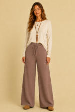 Pantalón Canalé Palazzo beige boho La Gata Voladora Alpujarra Almeria