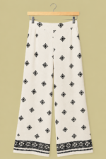 Pantalón Palazzo Mandala crudo estampado geométrico pierna ancha boho chic La Gata Voladora Alpujarra Almería