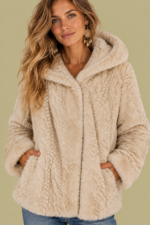 Abrigo de Pelo Astrid chaqueta boho chic color crudo La Gata Voladora Alpujarra Almeria