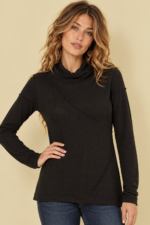 Blusa de Punto Nerea negra costuras relieve La Gata Voladora Alpujarra Almeria