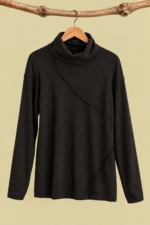 Blusa de Punto Nerea negra tejido elastico La Gata Voladora Alpujarra Almeria