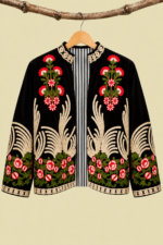 Chaqueta Terciopelo Bordada Black estilo Suzani moda boho La Gata Voladora Laujar de Andarax Almeria