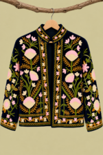 Chaqueta Terciopelo Bordada Blue terciopelo azul marino Suzani bohemia La Gata Voladora Alpujarra Almeria